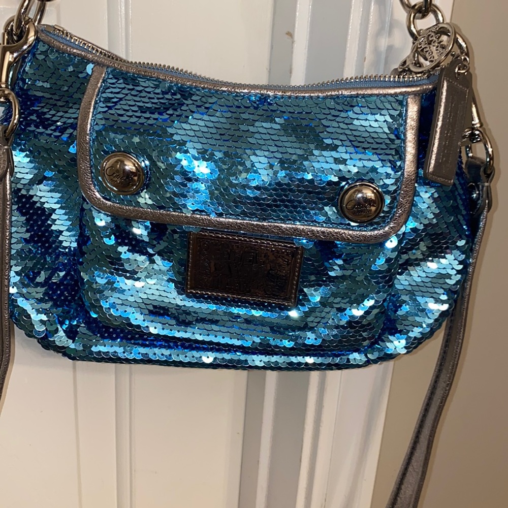 Coach Poppy Blue Sequin Bag